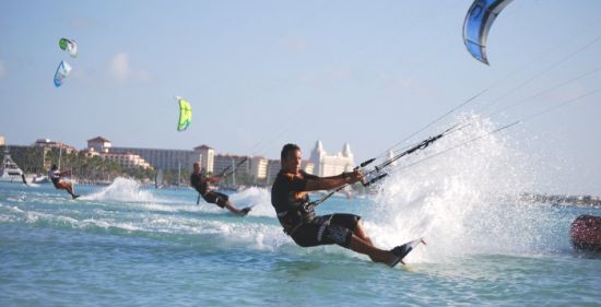 Kitesurfing or kiteboarding1