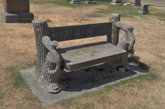 Seattle Lake View Cemetery bench as grave marker af0b3