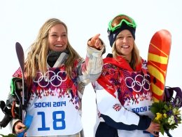 News team Russia on a snowboard